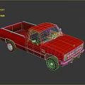 Red Classic Single Cab Pickup Truck With Open Bed And Shiny Exterior