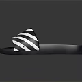 Trendy Slide Sandals With Black White Stripes And X Logo Design