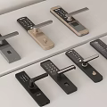 Various Smart Door Locks With Digital Keypads And Modern Handle Designs 3d model