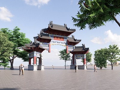 Chinese archway 3d model