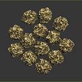 Golden Rough Textured Stone Spheres With Natural Decorative Surface And Shiny Golden Appearance