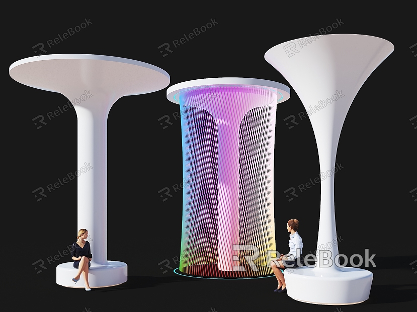 Modern Pillars Alien Landscape Pillars Landscape Rest Pavilion Circular Rest Pavilion Creative Package Pillars Decorative Pillars model