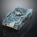 Detailed Modern Military Armored Tank With Camouflage Turret Tracks And Equipment