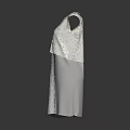 White Short Sleeved Dress With Elegant Lace Top Design And Flowy Skirt