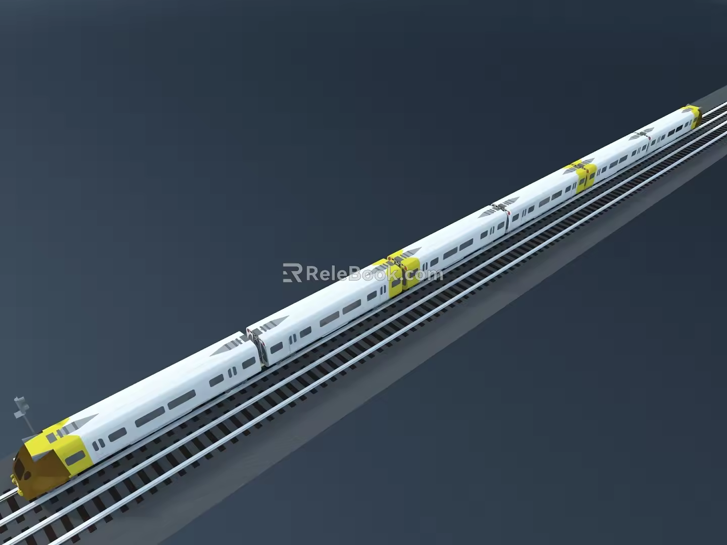 High-speed rail train rail car 3d model