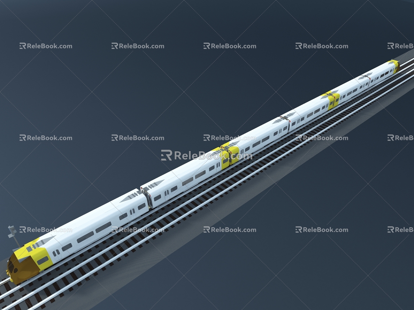 High-speed rail train train rail car 3d model