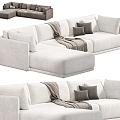 Casual Sofa Combination Casual Sofa Pillow Blanket Living Room Sofa Multi-person Sofa Home 3d model