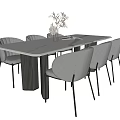 Modern Dining Table and Chair Combination 3d model