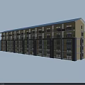Multi Storey School Building With Light Yellow Exterior Blue Roof Balconies And Numerous Windows