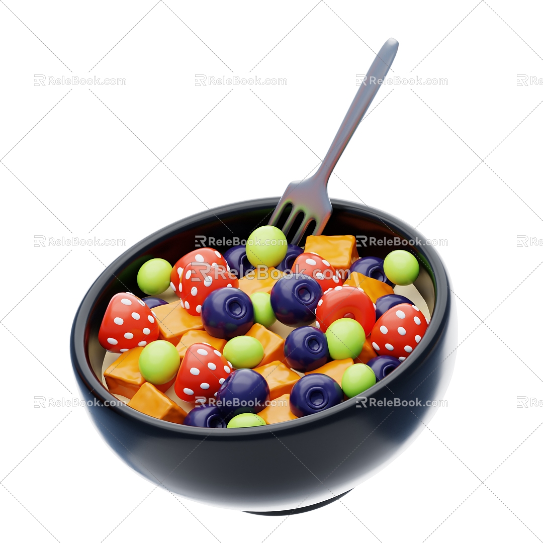 Modern Food Fruit Salad Cartoon Fruit Salad 3d model