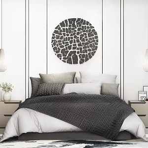 Modern background double bedding 3d model