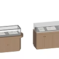 Modern Wooden Display Shelves With Glass Showcase And Cabinet Doors For Retail