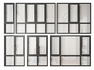 Modern window combination 3d model