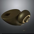 Golden Snail Sculpture With Shiny Metallic Surface And Textured Shell On Dark Background