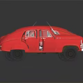 Red Toy Cars With Open And Closed Doors On Black Background