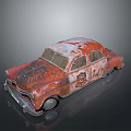 Rusty Vintage Old Car With Weathered Exterior And Classic Design Details