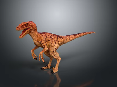 Realistic Reddish Brown Dinosaur Model With Open Mouth And Detailed Skin Texture 3d model