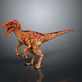 Realistic Reddish Brown Dinosaur Model With Open Mouth And Detailed Skin Texture