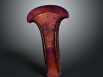 Handcrafted Red Sculpture Carving With Detailed Intricate Patterns And Artistic Design 3d model