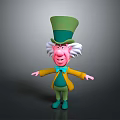 Man With Green Hat White Hair Yellow Coat And Blue Bow Tie Cartoon Character