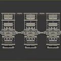 Cartoon Style Mechanical Scene With Building Block Tracks And Sci Fi Frame Structure
