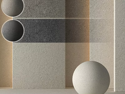 Minimalist Scene In Neutral Tones With Spheres And Textured Surfaces 3d model