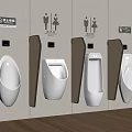 Modern Public Restroom Urinals With Wall Mounted Design And Partition Panels
