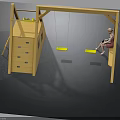 Wooden Kids Play Furniture Set With Swings Slide And Storage Drawers