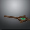 Brown Wooden Blocks And Copper Ring Structure With Green Square Center