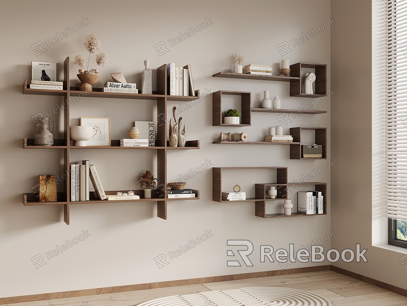 Nordic Style Bookshelf Storage Rack model