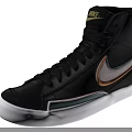 Nike Black High Top Leather Shoes With Pink Gray Accents And White Sole