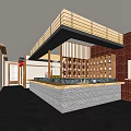 Traditional Japanese Restaurant Interior With Wooden Counter Stone Top And Wine Rack
