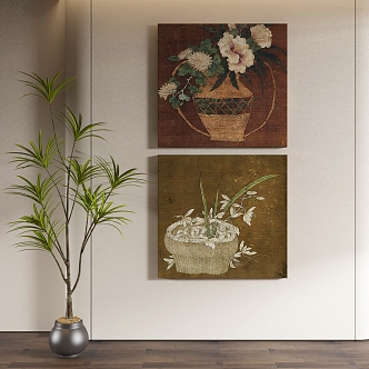 New Chinese abstract decorative painting 3d model