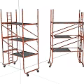 Rustic Metal Scaffolding Units With Wheels Multi Tiered Shelves And Ladders