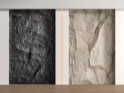 Dark Gray And Light Beige Stone Textured Wall For Interior Design 3d model