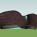 Innovative Museum Building With Wavy Dark Exterior And Green Glass Elements