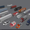 Diverse Range of Truck Models with Different Colors and Vehicle Types