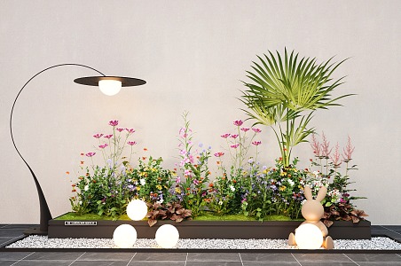 Modern Indoor Landscape Landscaping Flowers and Plants Combination Lunar Lamp 3d model