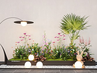 Modern Indoor Landscape Landscaping Flowers and Plants Combination Lunar Lamp 3d model