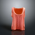 Pink Sleeveless Cable Knit Sweater with Tank Top Style and Soft Texture