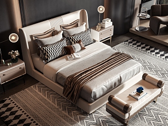 American style commodity bed 3d model