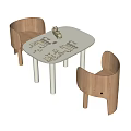 Child-Friendly White Kids Table With Wooden Chairs For Children Play Area