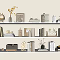 Modern ornaments combination cream medieval books ceramic ornaments combination 3d model