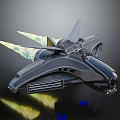 Futuristic Cosmic Spaceship With Sleek Aerospace Design And Illuminated Propulsion Elements