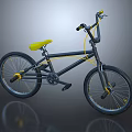Stylish Modern BMX Bike With Black Frame Yellow Accents And Spoked Wheels