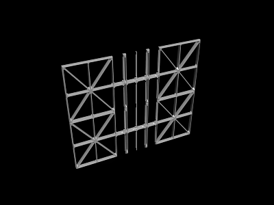 Industrial Metal Lattice Frame Structure With Cross Bars And Support Beams 3d model