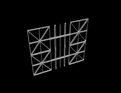 Industrial Metal Lattice Frame Structure With Cross Bars And Support Beams 3d model