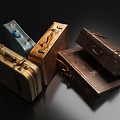 Vintage Suitcase Luggage Combo 3d model