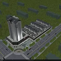 High Rise And Low Rise Residential Buildings Surrounded By Green Trees And Roads