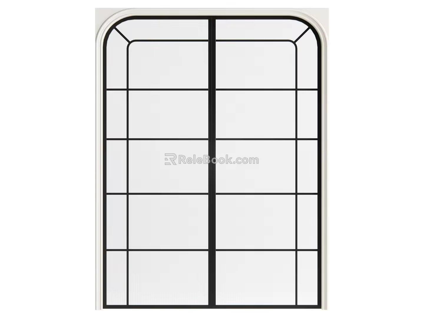 Middle style double door 3d model